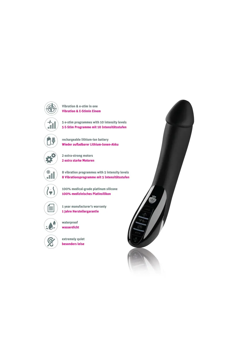Mystim Tickling Truman eStim Vibrator, Black Edition