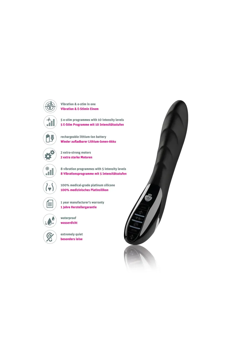Mystim Sizzling Simon eStim Vibrator, Black Edition