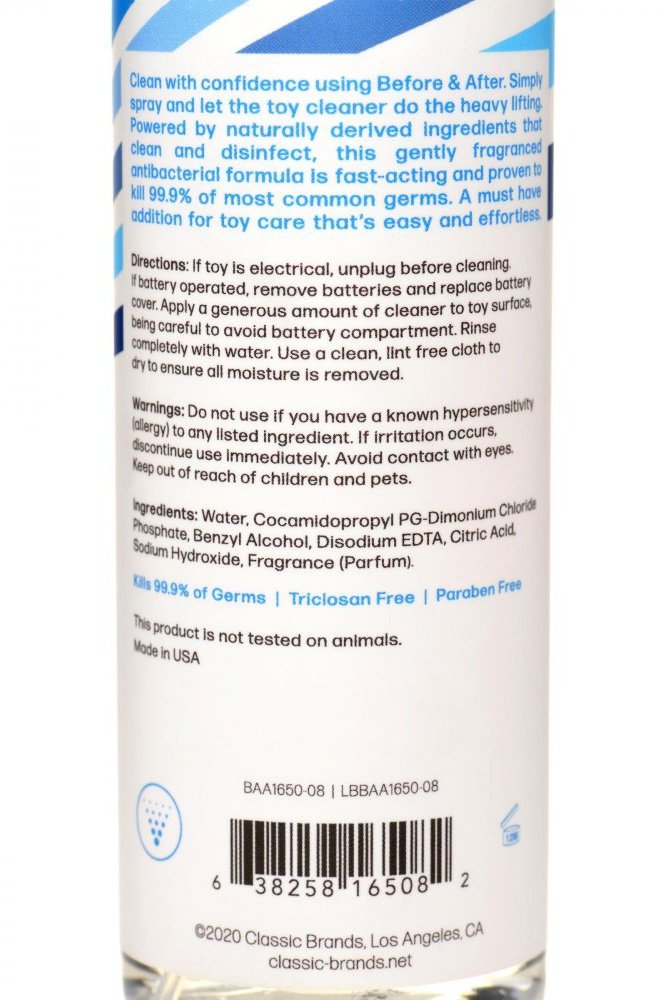 Before and After Anti-Bacterial Adult Toy Cleaner 8 fl oz