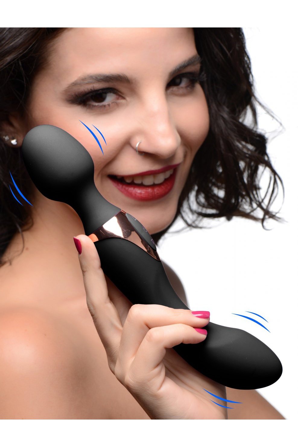 10X Dual Duchess 2-in-1 Silicone Massager - Black Free Shipping