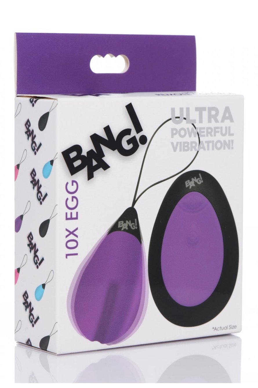 10X Silicone Vibrating Egg - Purple - Free Shipping