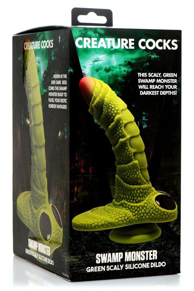 Swamp Monster Green Scaly Silicone Dildo Free Shipping