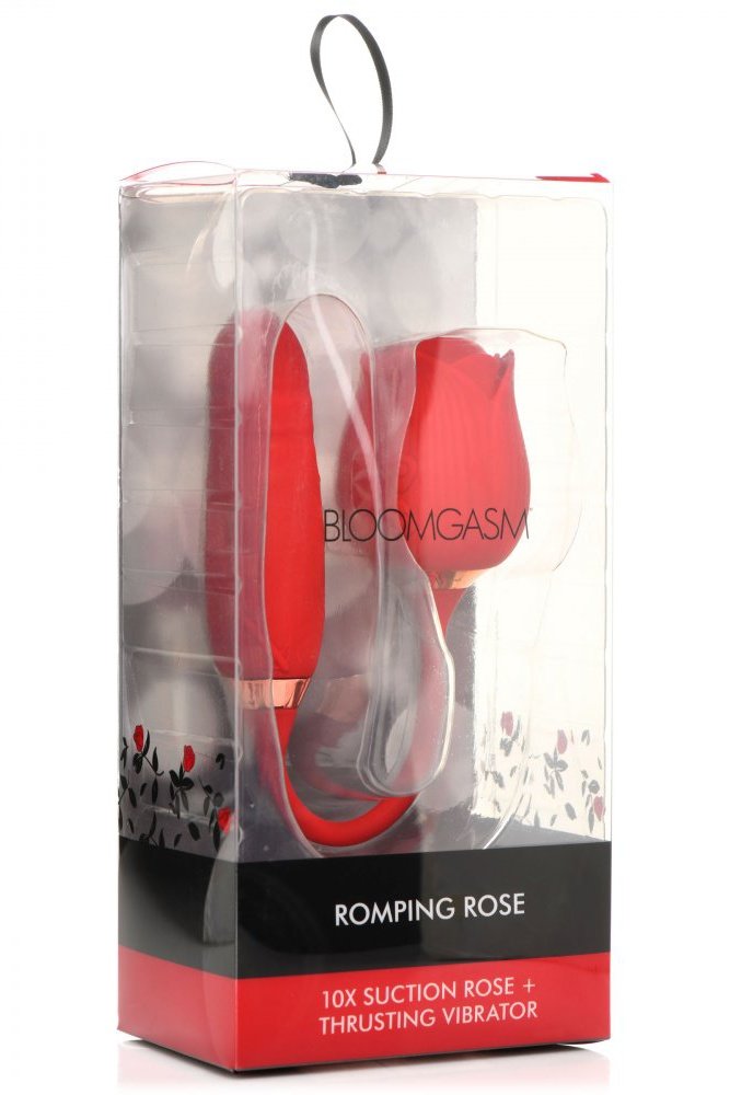10X Romping Rose Suction and Thrusting Vibrator Free Shipping