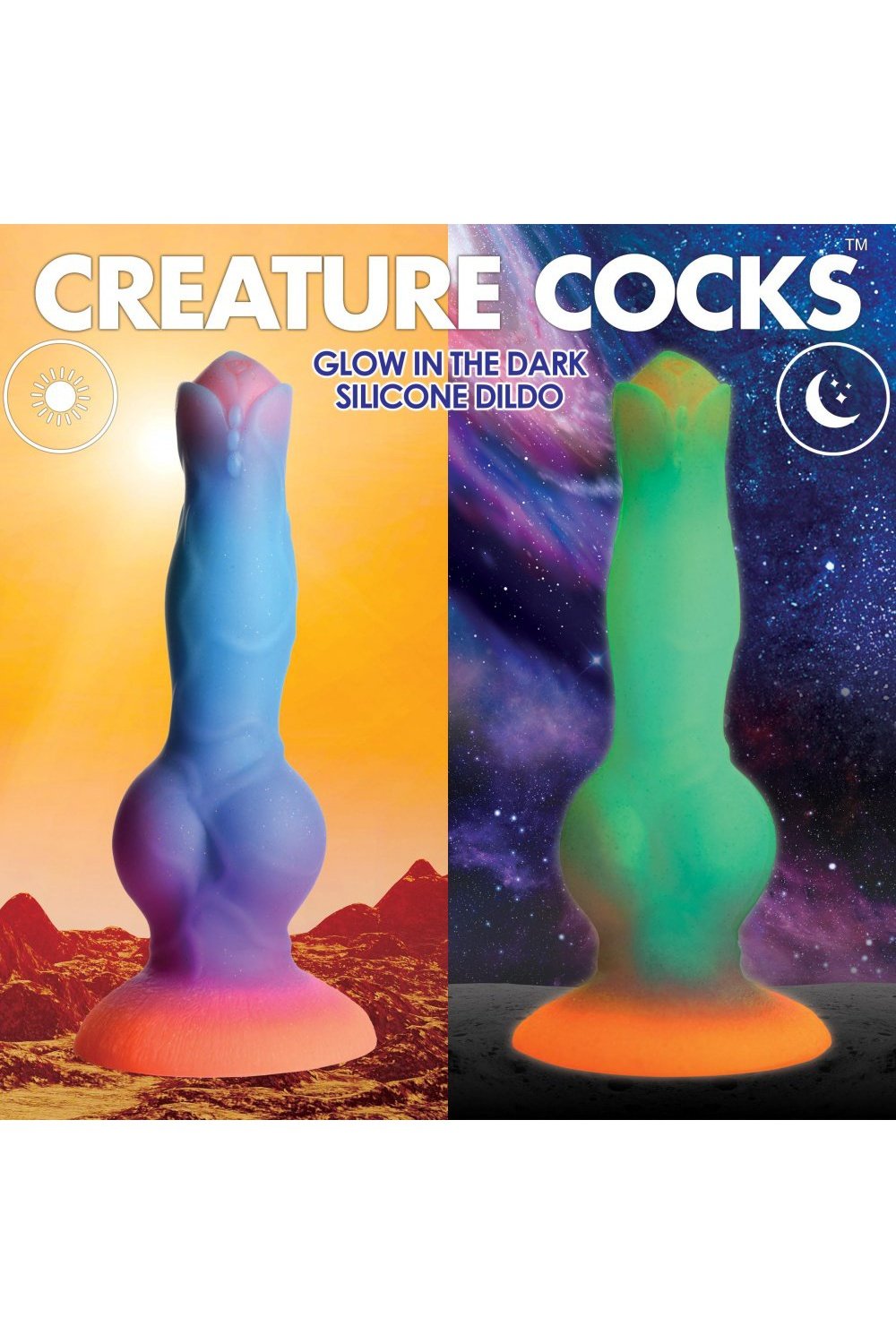 Space Cock Glow-in-the-Dark Silicone Alien Dildo Free Shipping