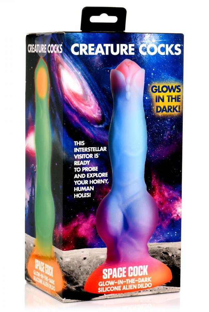 Space Cock Glow-in-the-Dark Silicone Alien Dildo Free Shipping