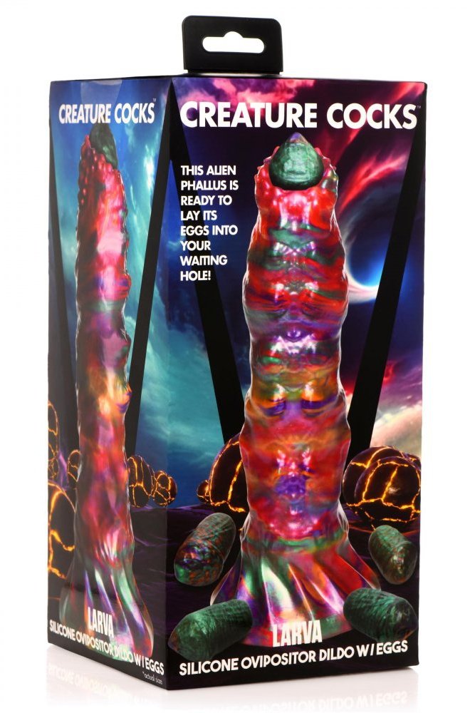 Larva Silicone Ovipositor Dildo with Eggs Free Shipping