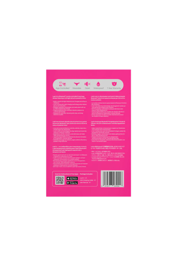 LOVENSE LUSH 4 REMOTE CONTOL VIBRATOR - PINK