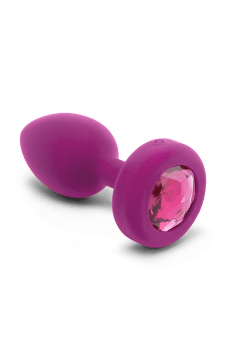 VIBRATING JEWEL PLUG | S/M | FUCHSIA - Free Shipping