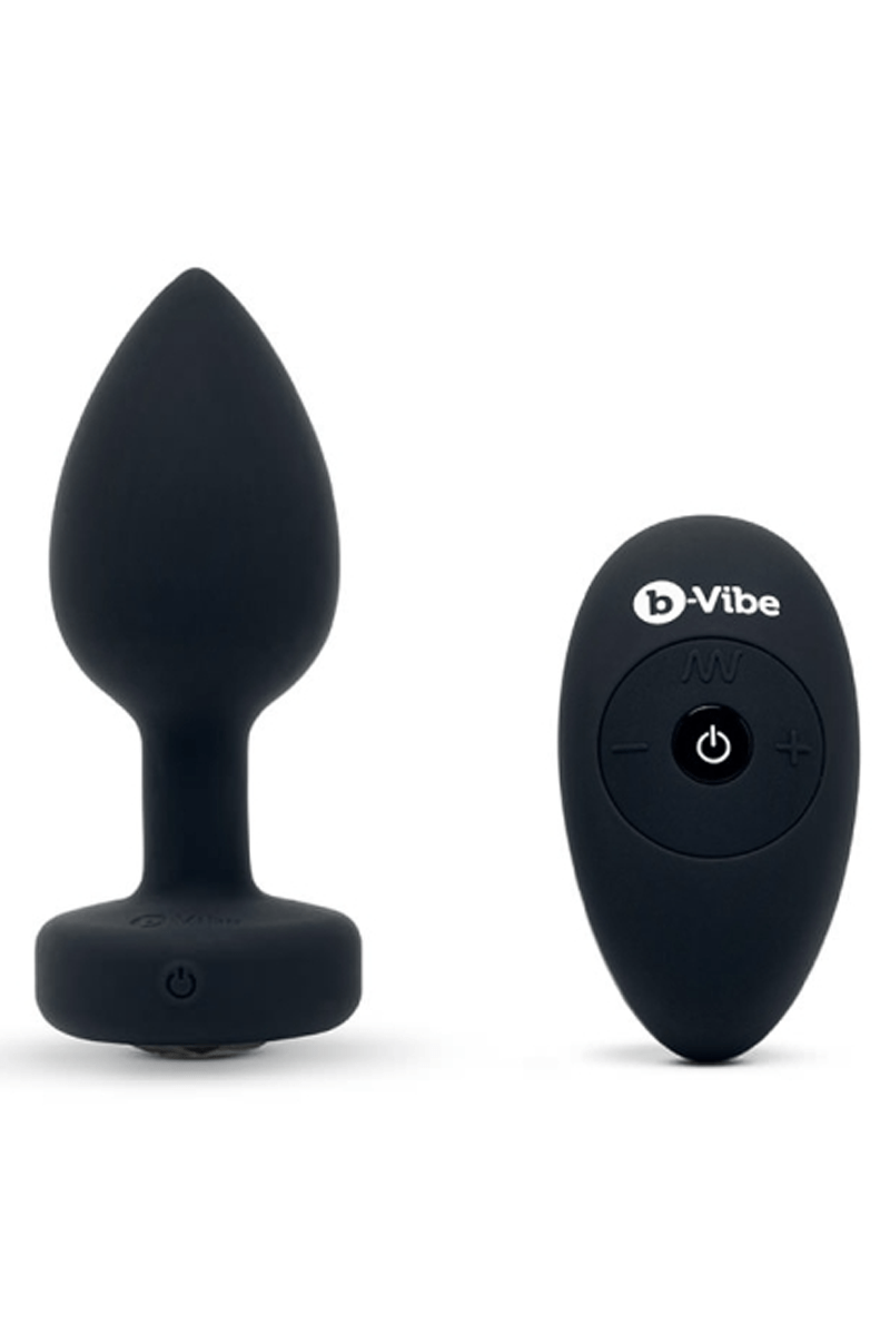 VIBRATING JEWEL PLUG | M/L | BLACK