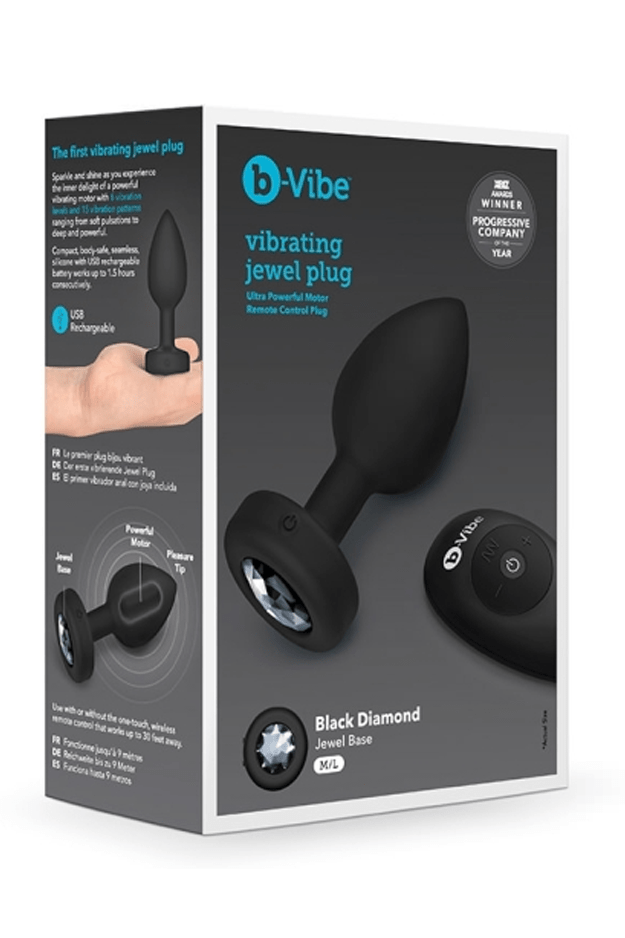 VIBRATING JEWEL PLUG | M/L | BLACK