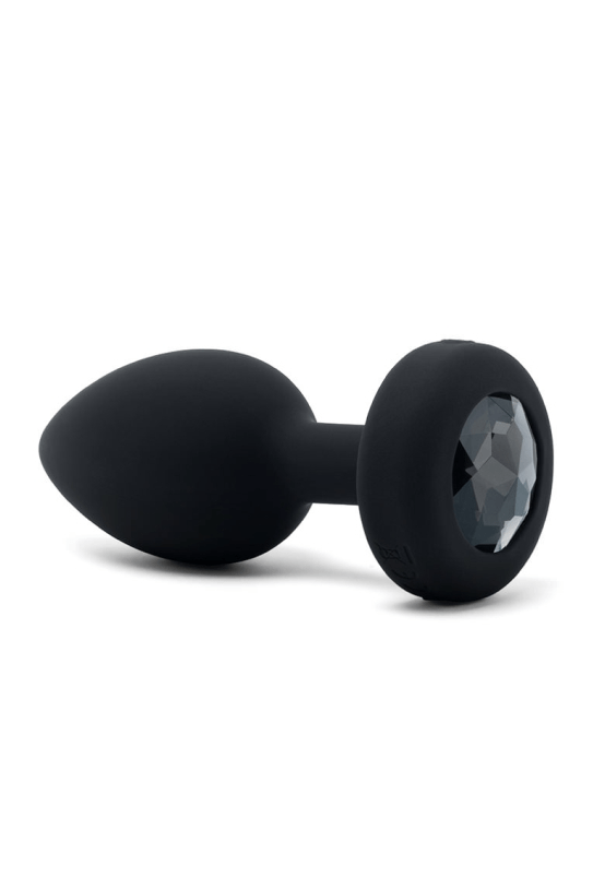 VIBRATING JEWEL PLUG | M/L | BLACK