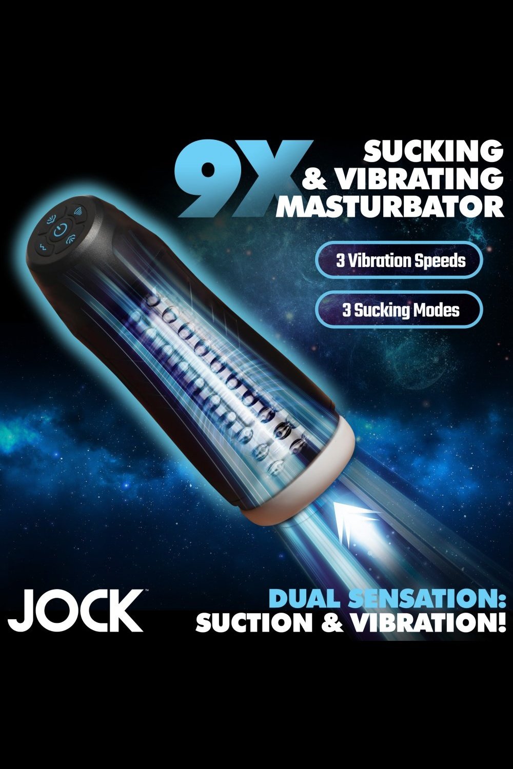 9X Sucking and Vibrating Masturbator - Free Shipping