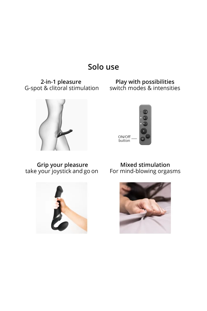 MULTI ORGASM BENDABLE STRAP-ON - L - NIGHT BLUE