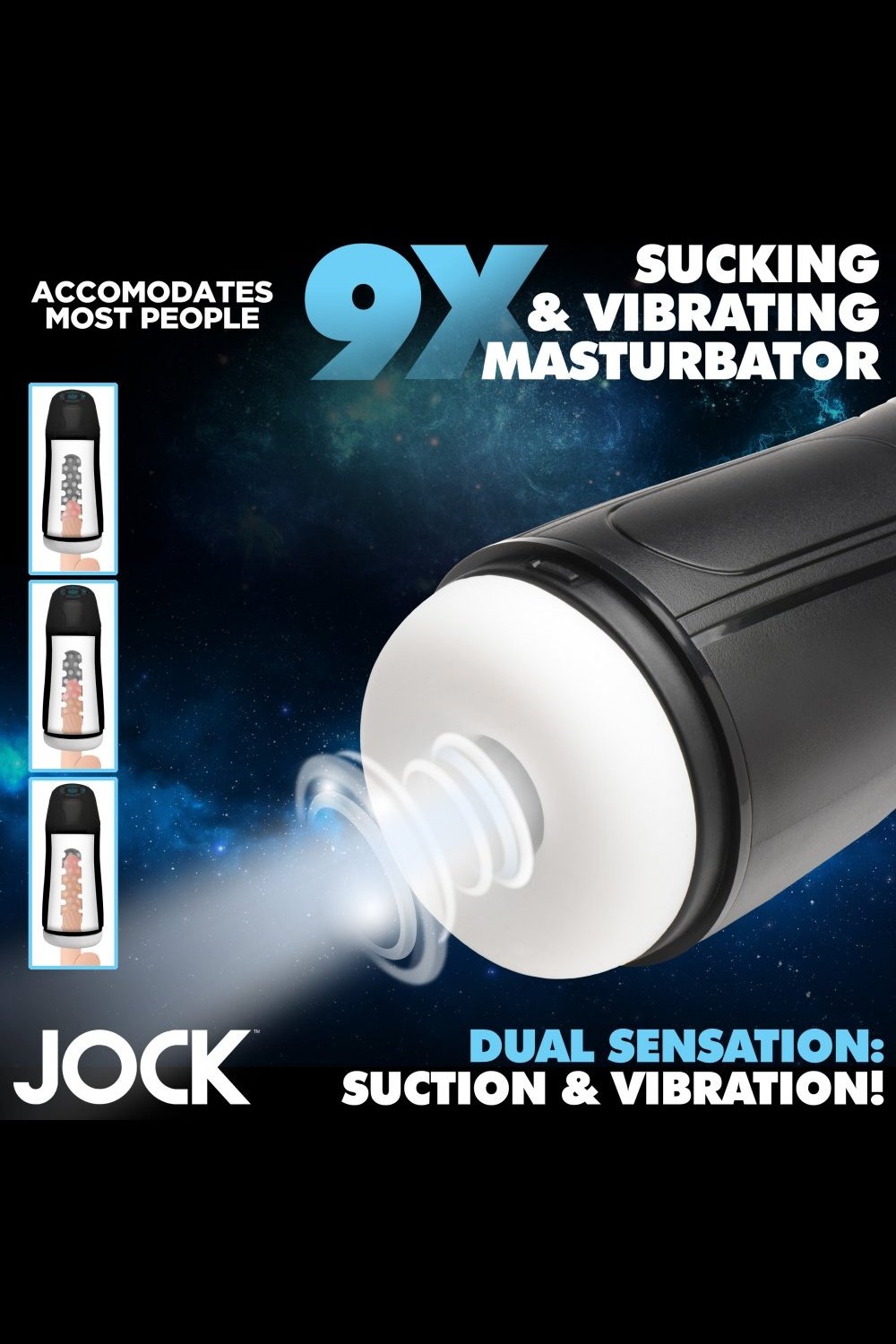9X Sucking and Vibrating Masturbator - Free Shipping