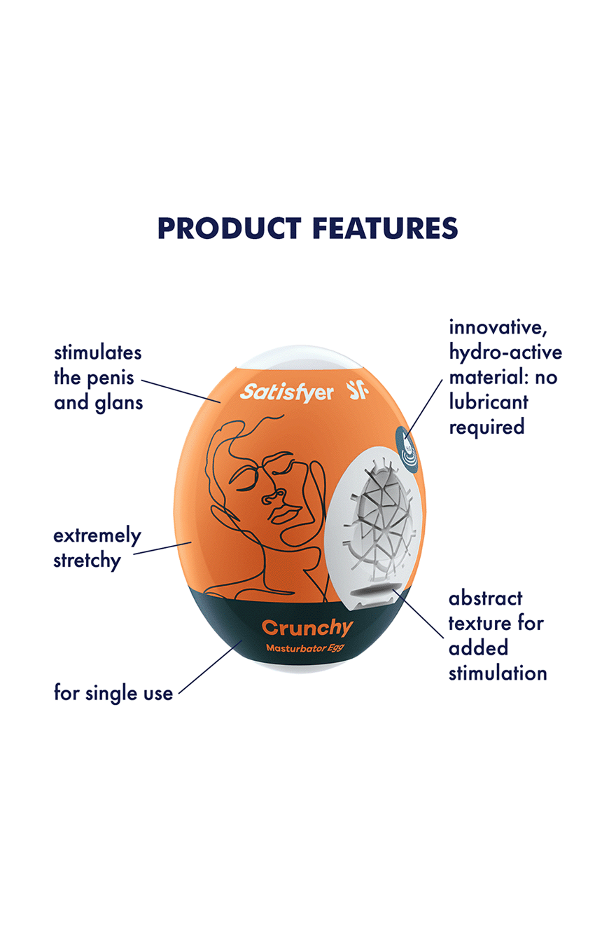 Masturbator Egg Single (Crunchy) Orange - Free Shipping