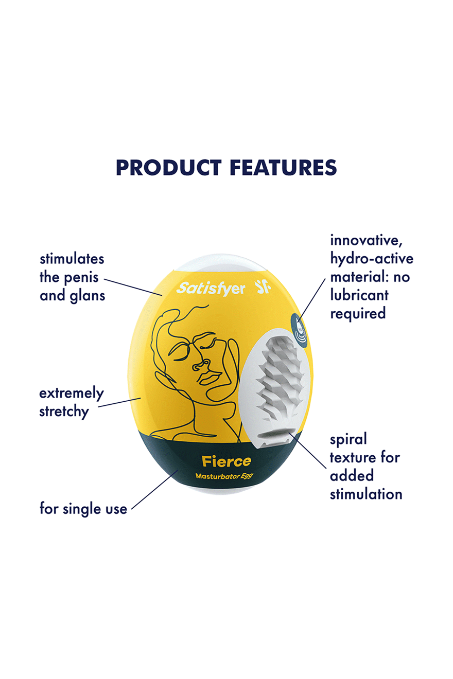 Masturbator Egg Single (Fierce) Yellow - Free Shipping