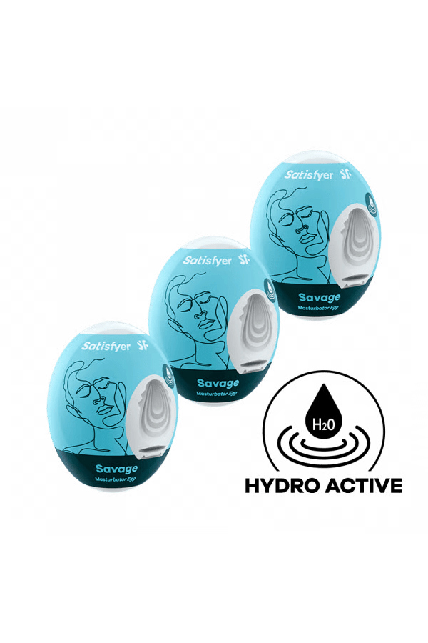 Masturbator Egg 3er Set (Savage) Light Blue - Free Shipping