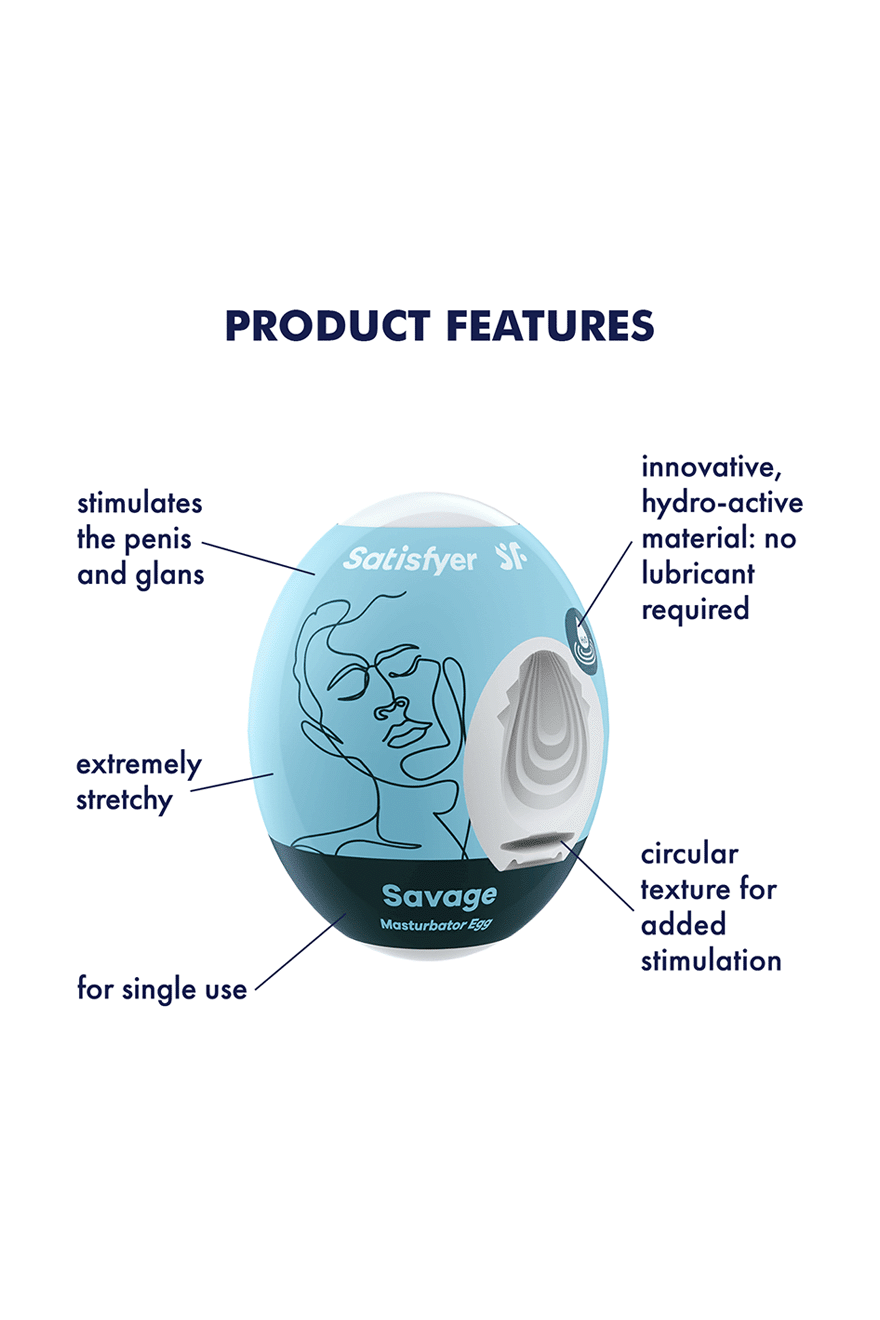 Masturbator Egg 3er Set (Savage) Light Blue - Free Shipping