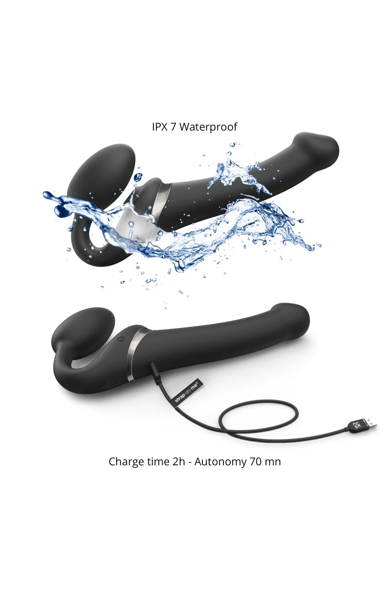 MULTI ORGASM BENDABLE STRAP-ON - M - BLACK