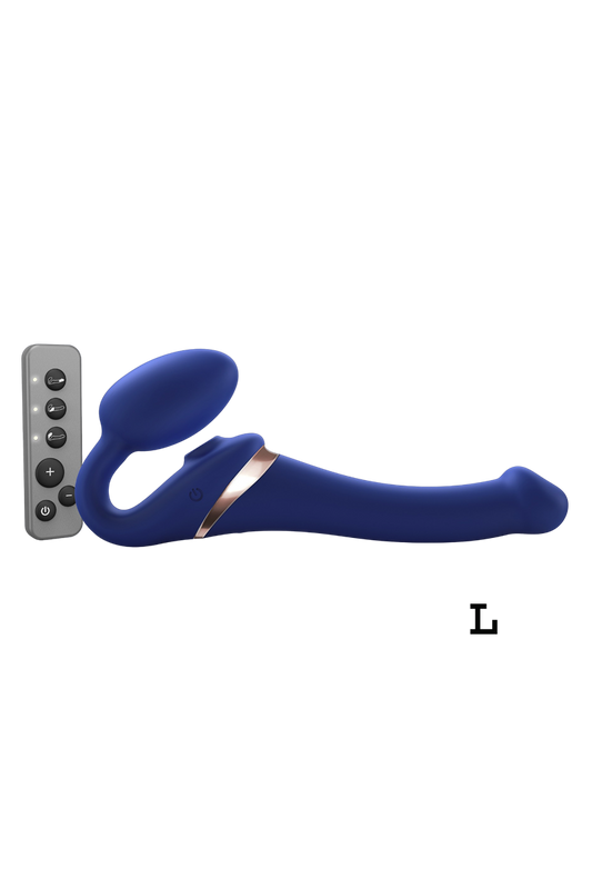 MULTI ORGASM BENDABLE STRAP-ON - L - NIGHT BLUE
