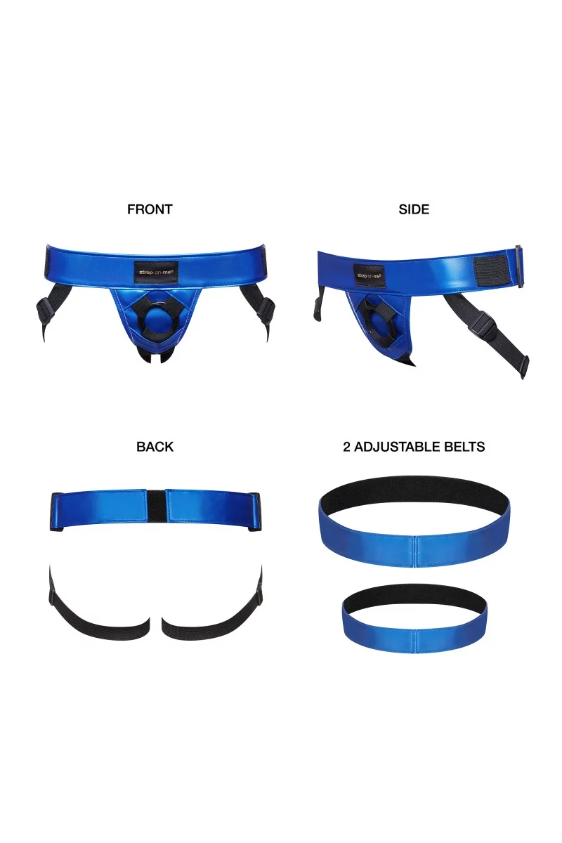 LEATHERETTE HARNESS CURIOUS - METALLIC BLUE