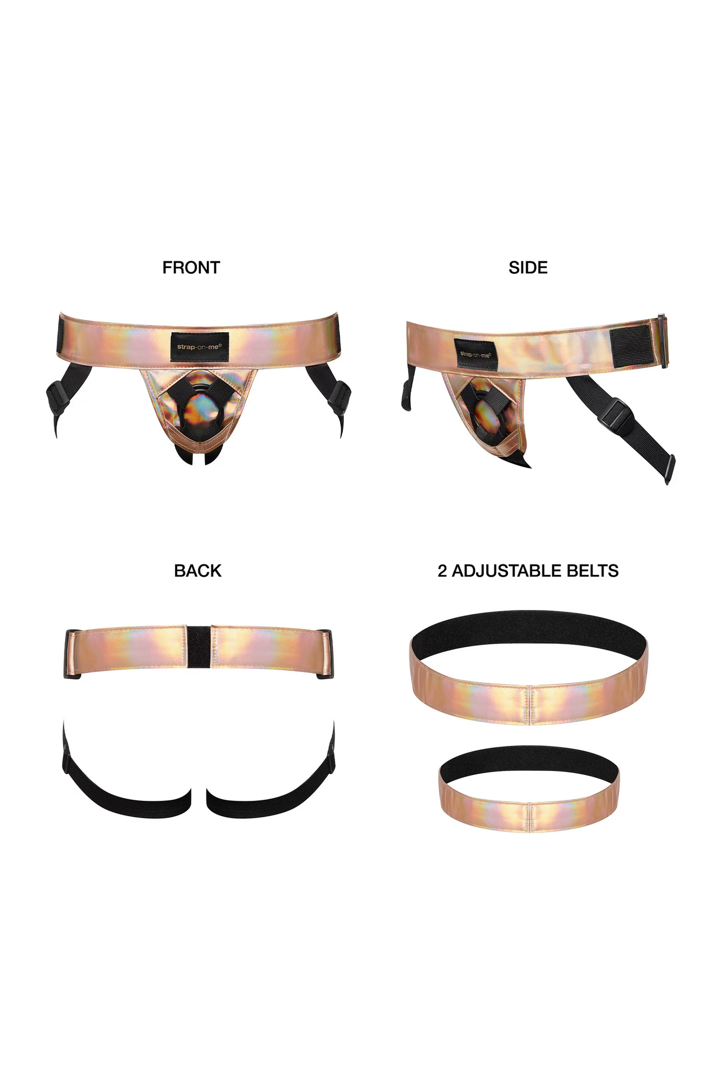 LEATHERETTE HARNESS CURIOUS - ROSE GOLD HOLOGRAPHIC