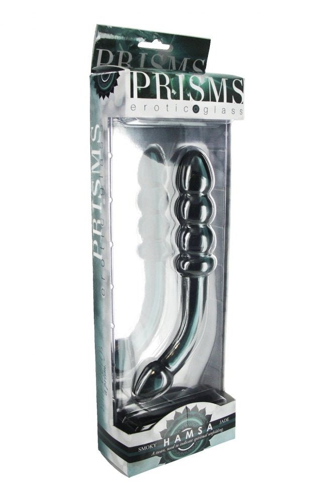 Hamsa Glass Dildo - Smoky Jade Free Shipping