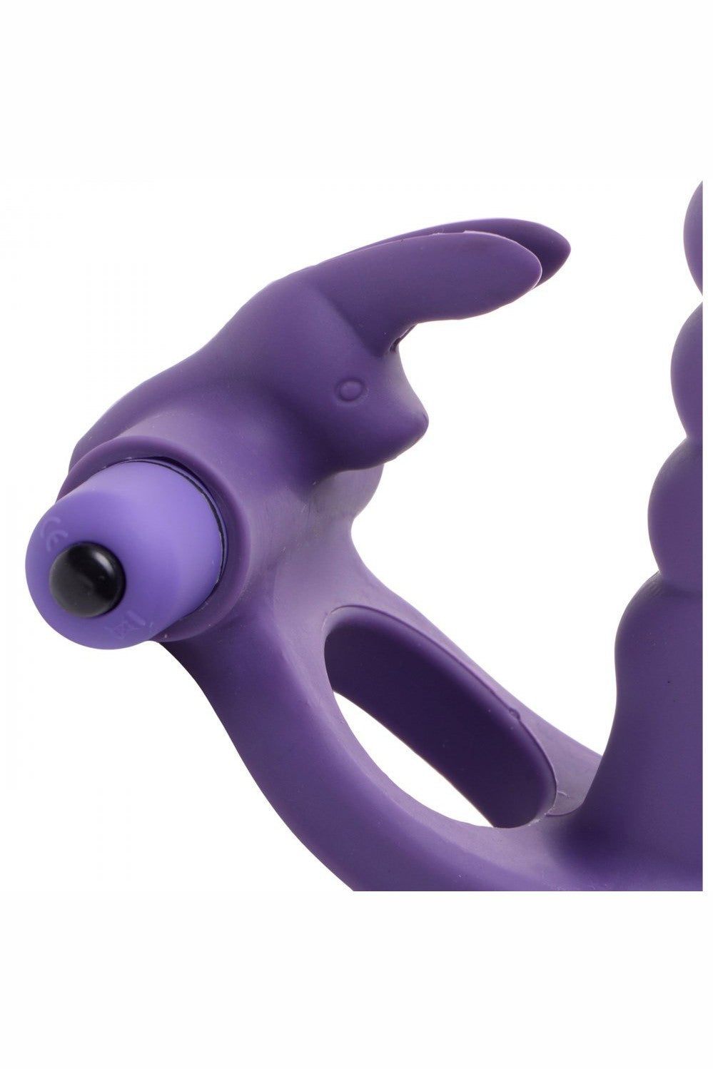 Double Delight Dual Penetration Vibrating Rabbit Cock Ring freeshipping - ToysZone.ca