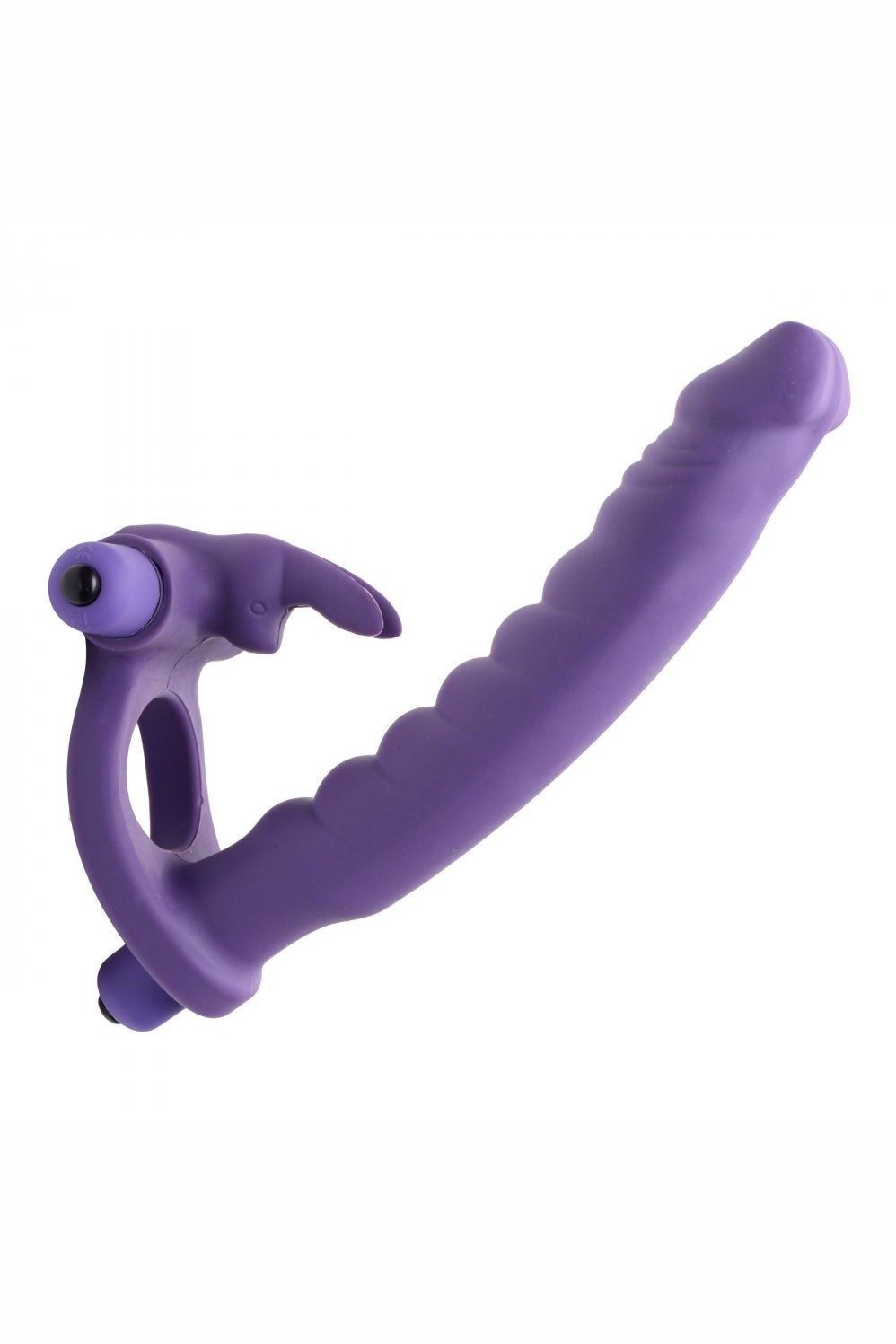 Double Delight Dual Penetration Vibrating Rabbit Cock Ring freeshipping - ToysZone.ca