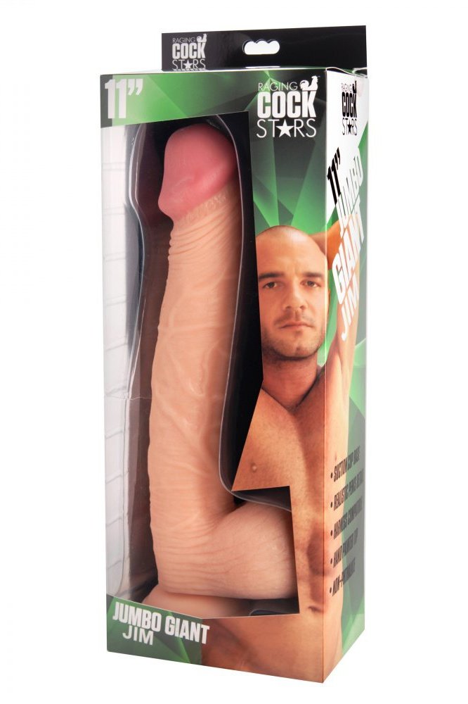 Raging Cockstars Jumbo Giant Jim 11 Inch Realistic Dildo Free Shipping