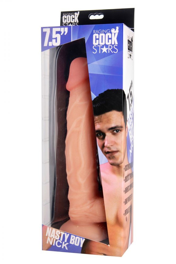 Raging Cockstars Nasty Boy Nick 7.5 Inch Realistic Dildo Free Shipping