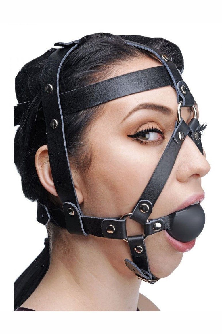 Leather Head Harness with Ball Gag freeshipping - ToysZone.ca