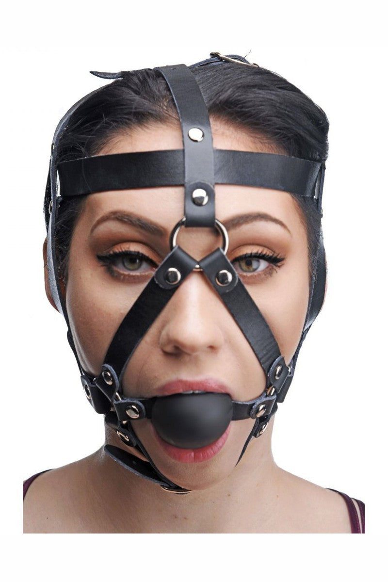 Leather Head Harness with Ball Gag freeshipping - ToysZone.ca