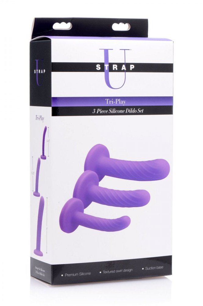 Tri-Play 3 Piece Silicone Dildo Set Free Shipping