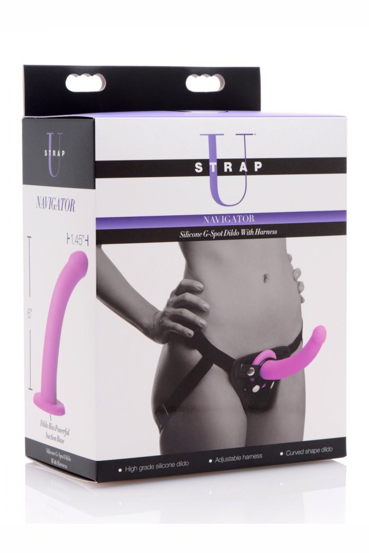 Navigator Silicone G-Spot Dildo with Harness Free Shipping