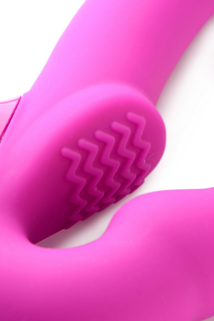 Evoke Rechargeable Vibrating Silicone Strapless Strap On - Pink freeshipping - ToysZone.ca
