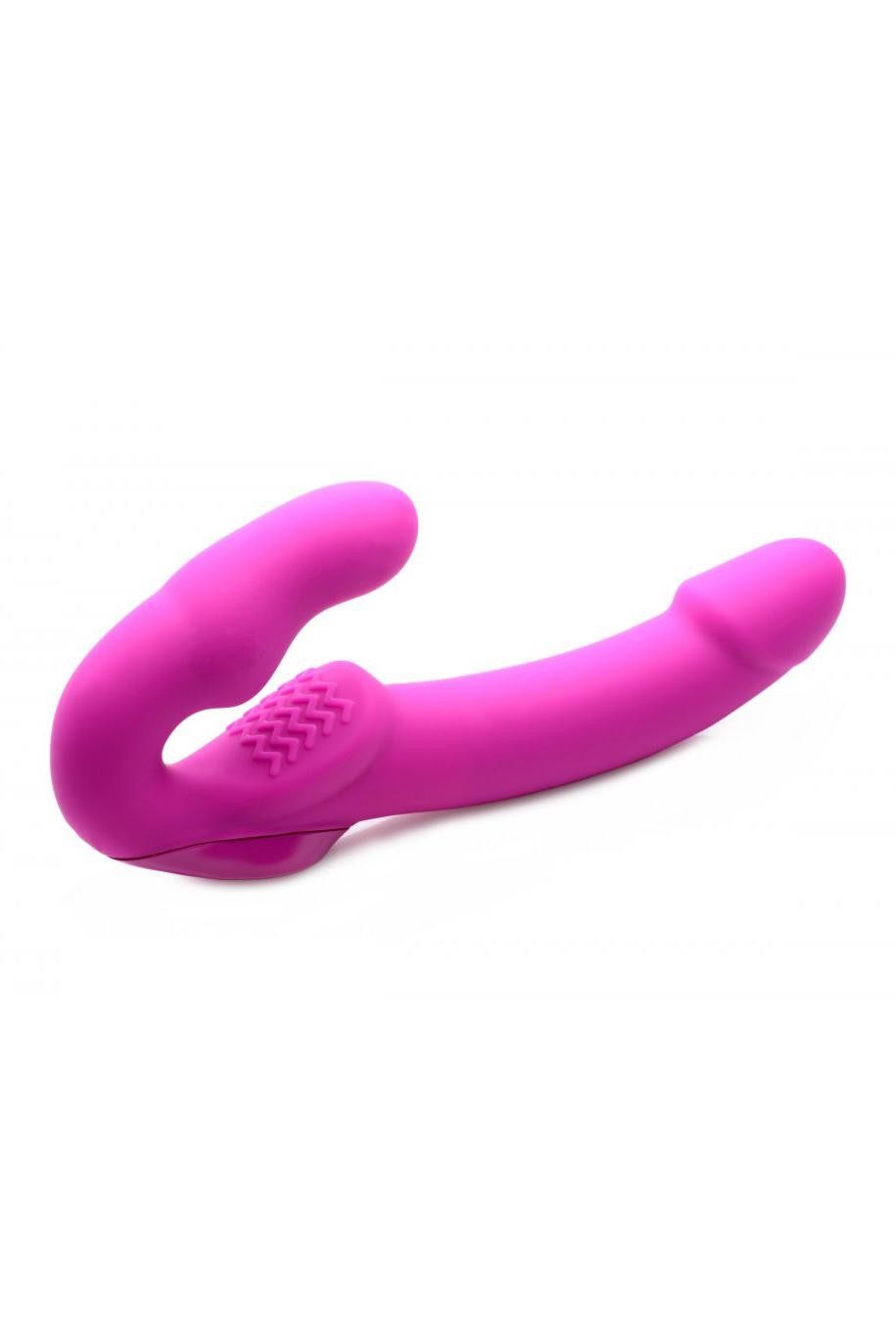 Evoke Rechargeable Vibrating Silicone Strapless Strap On - Pink freeshipping - ToysZone.ca