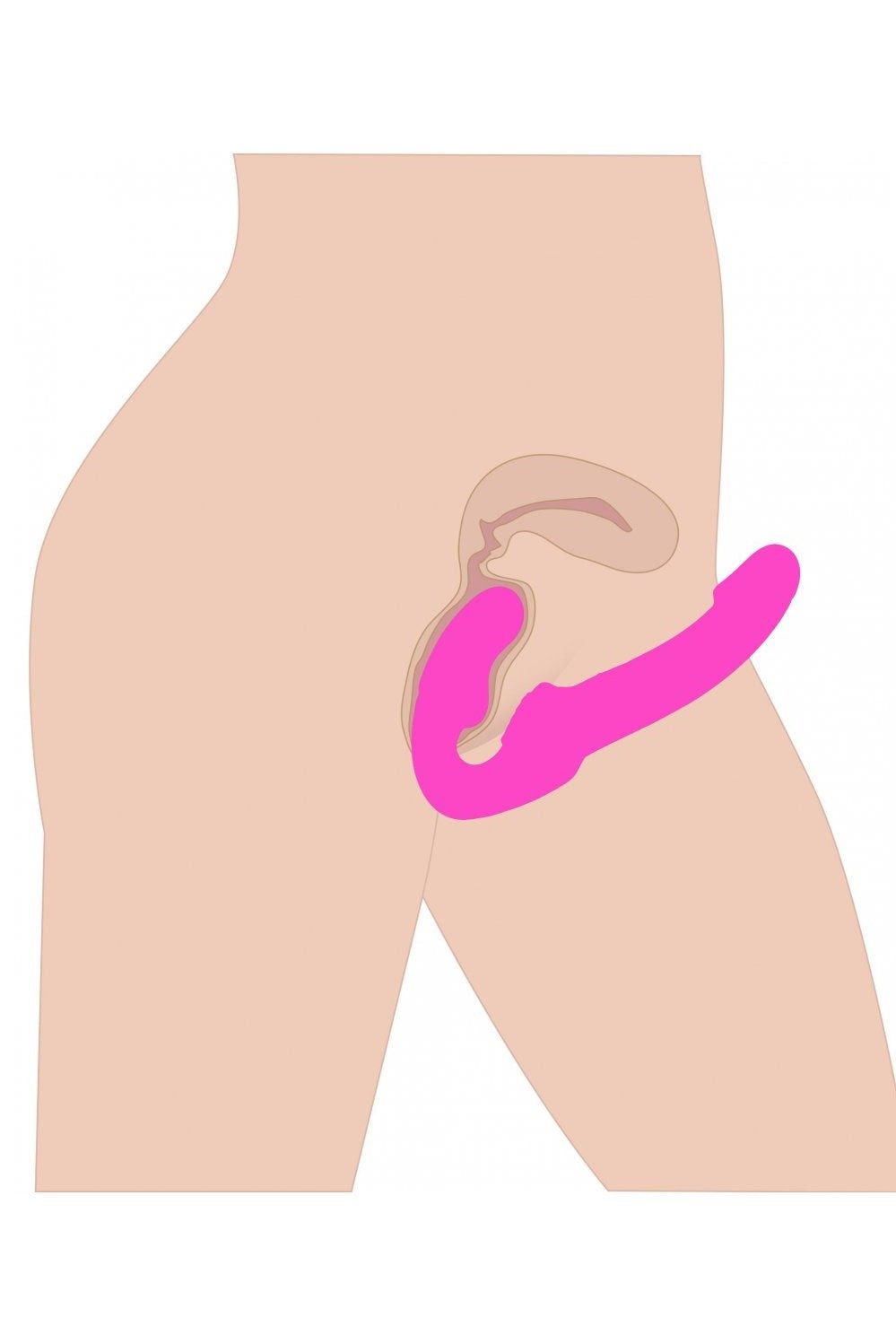 Evoke Rechargeable Vibrating Silicone Strapless Strap On - Pink freeshipping - ToysZone.ca