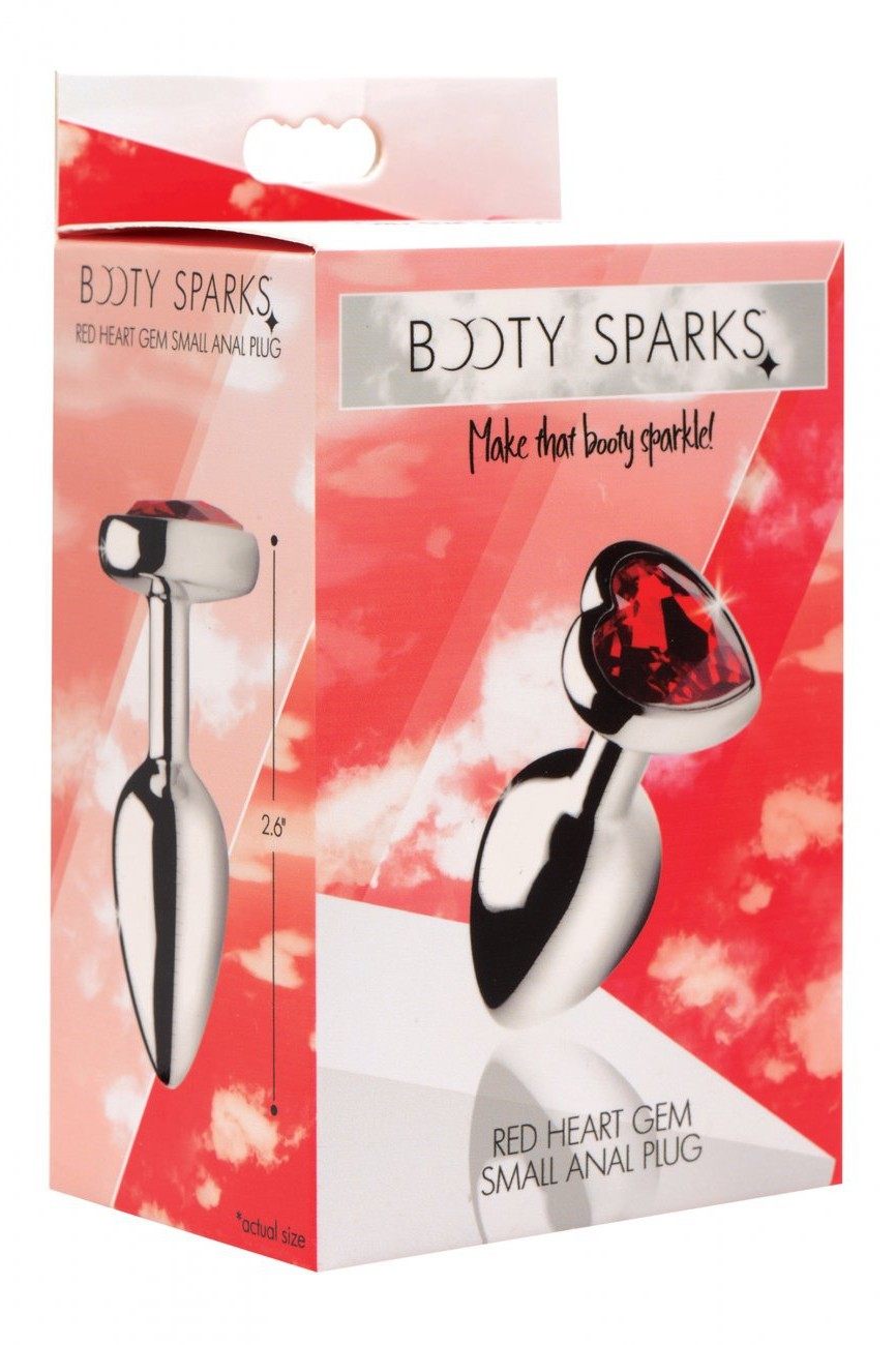 Red Heart Gem Anal Plug- Small free shipping - ToysZone.ca