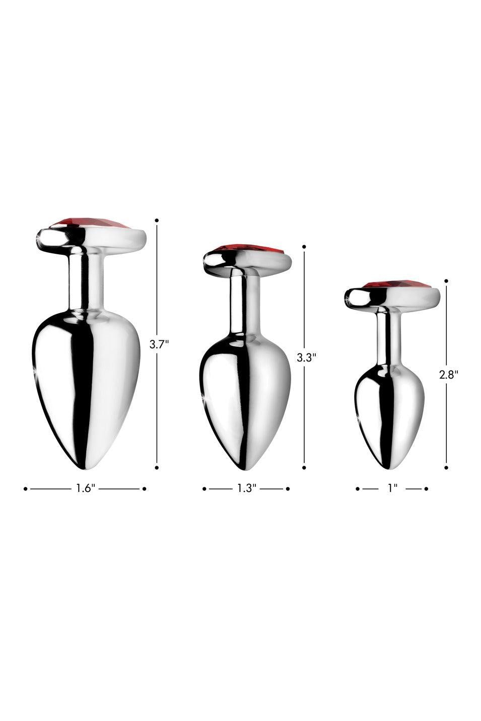 Red Heart Gem Anal Plug- Small free shipping - ToysZone.ca