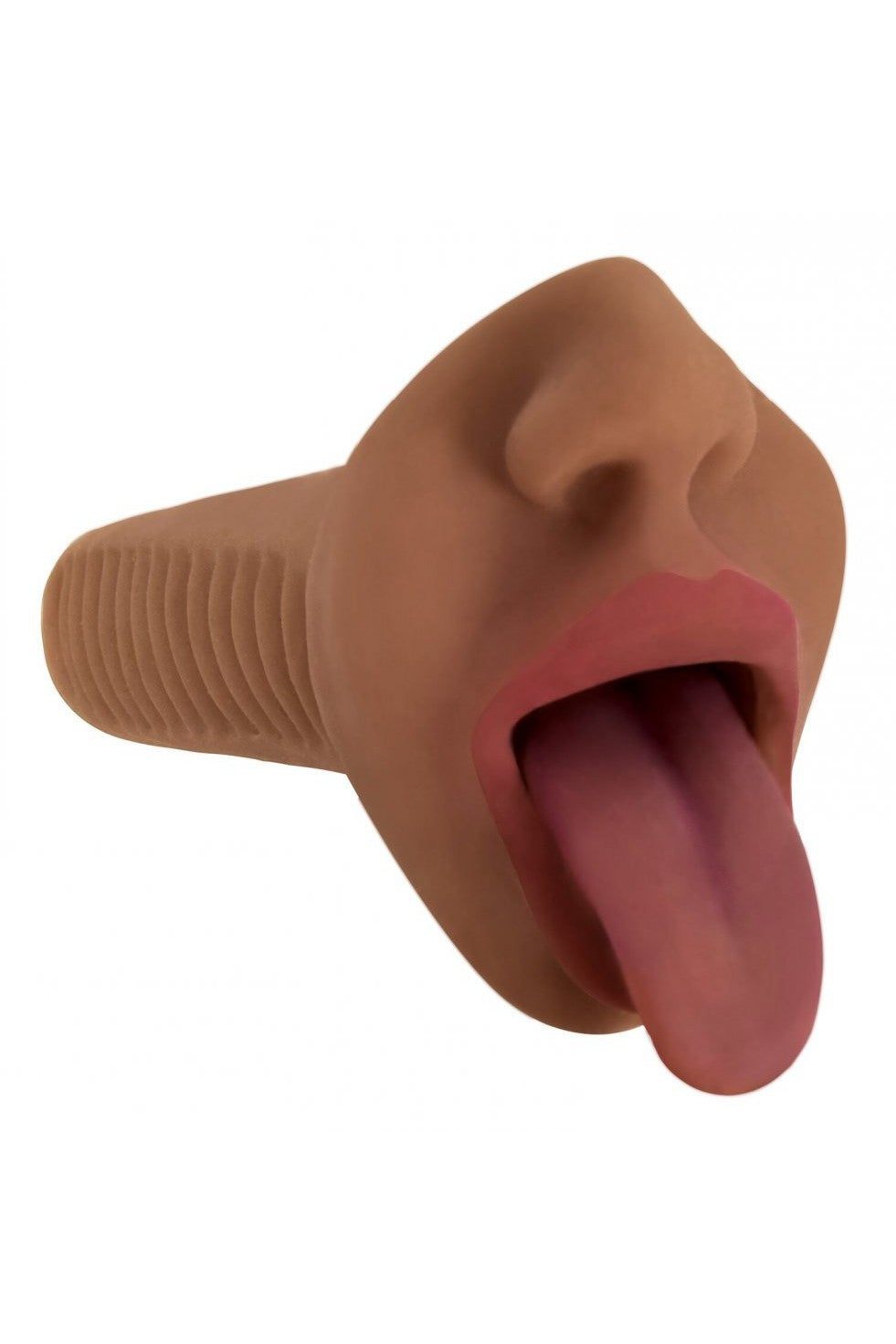 Mistress Mercedes Vibrating Mouth Stroker- Brown free shipping - ToysZone.ca