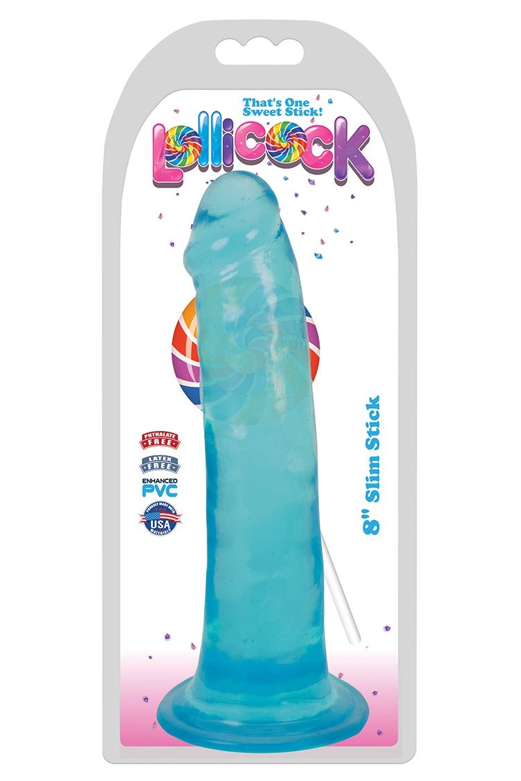 8 Inch Slim Stick Berry Ice Dildo Free Shipping