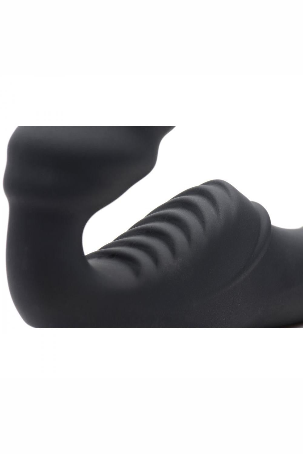 Slim Rider Ribbed Vibrating Silicone Strapless Strap On freeshipping - ToysZone.ca