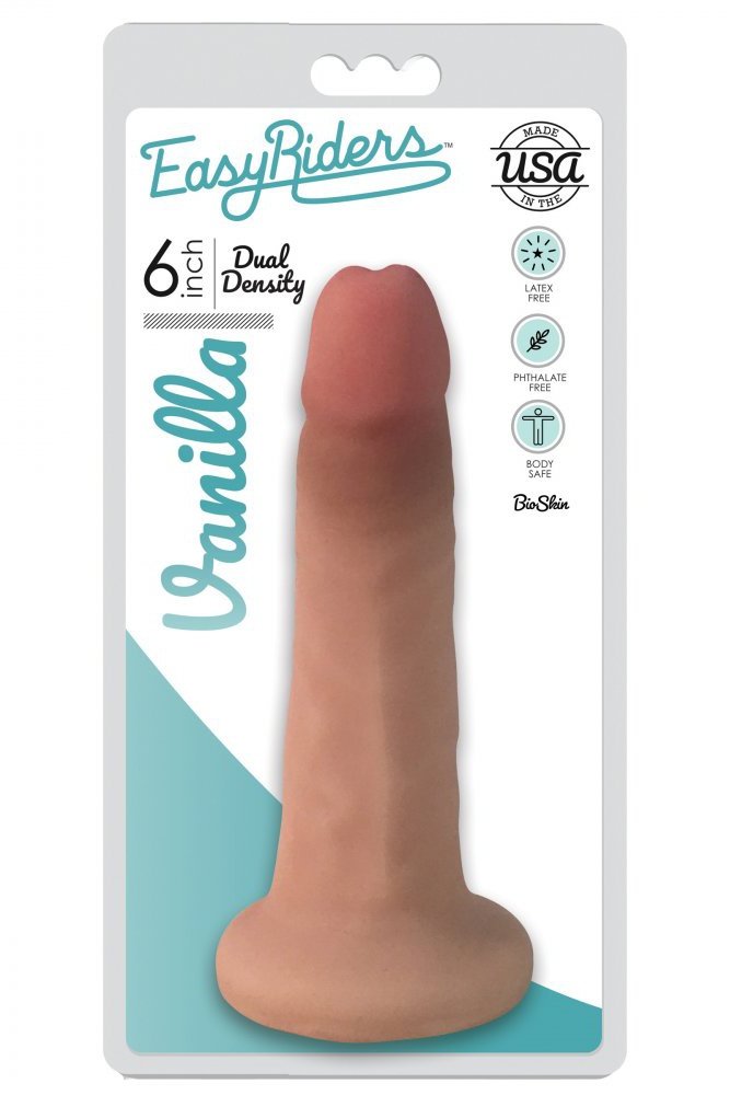 Easy Riders 6 Inch Dual Density Dildo - Flesh Free Shipping