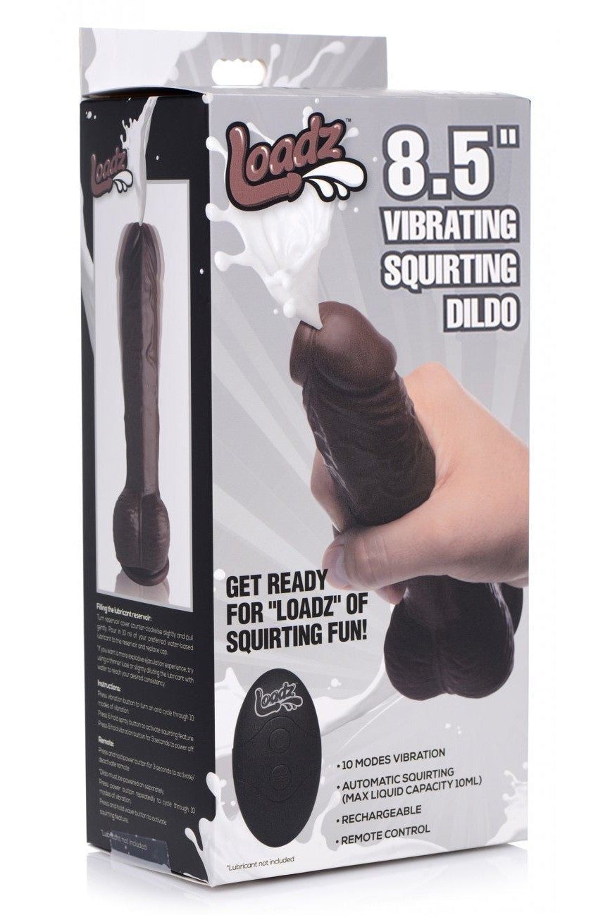8.5 Inch Vibrating Squirting Dildo with Remote Control - Dark freeshipping - ToysZone.ca