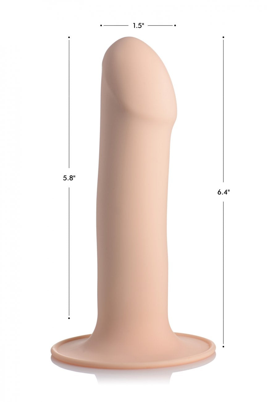 Squeezable Phallic Dildo - Beige Free Shipping