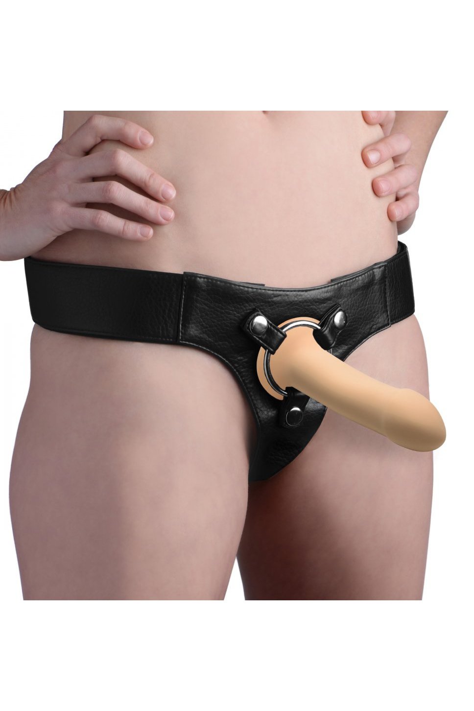 Squeezable Phallic Dildo - Beige Free Shipping