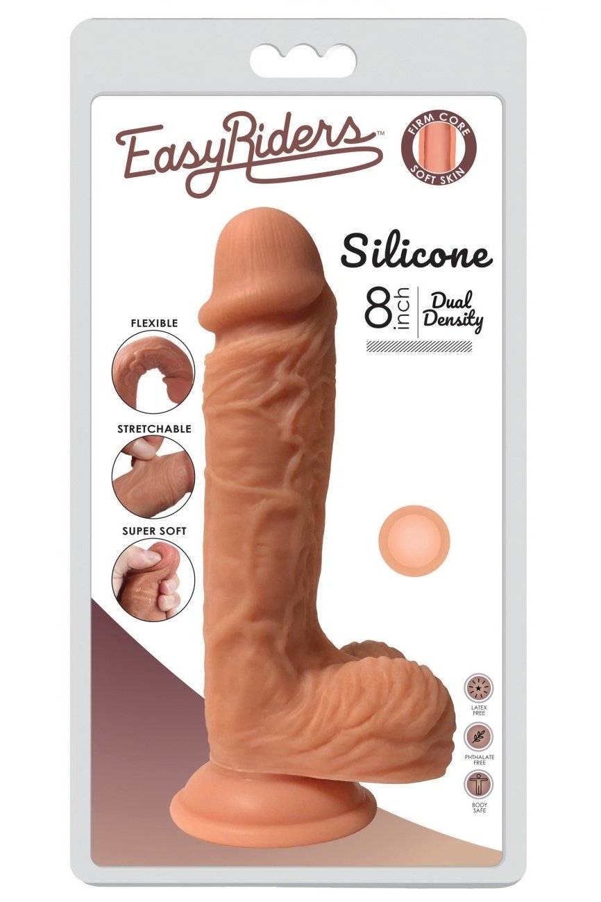 Easy Riders Dual Density Silicone Dildo - 8 Inch Free Shipping