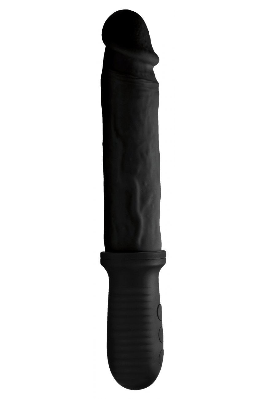 8X Auto Pounder Vibrating and Thrusting Dildo with Handle - Black Free Shipping