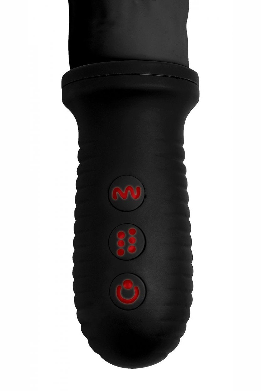 8X Auto Pounder Vibrating and Thrusting Dildo with Handle - Black Free Shipping